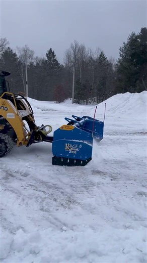 Mustang Compact Track Loader Plowing Snow with KAGE SnowFire Xtreme