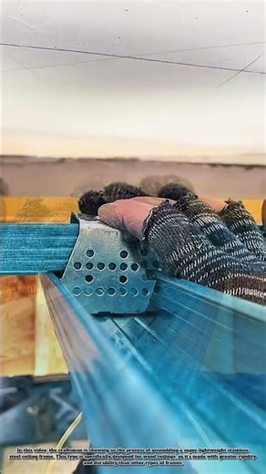 Installing a galvanized steel ceiling frame. #workers #skills #building #job