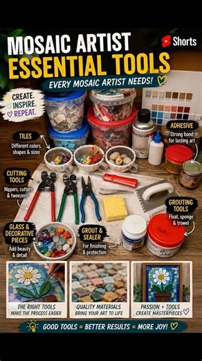 Mosaic Artist Essential Tools 🛠️🎨