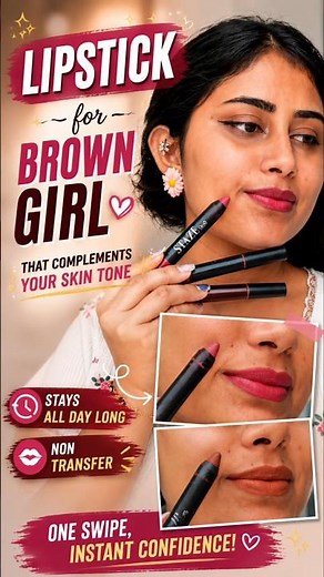 Best Lipstick for Dusky Skin 💄 | Non-Transfer | All Day Stay | Brown Girl Approved #lipcrayon
