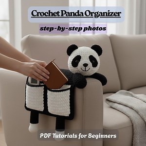 Crochet Panda Armrest Organizer PDF Pattern | Cute Sofa Decor | Step-by-step Crochet | Easy Gift Idea – English, German, Spanish, French - Etsy
