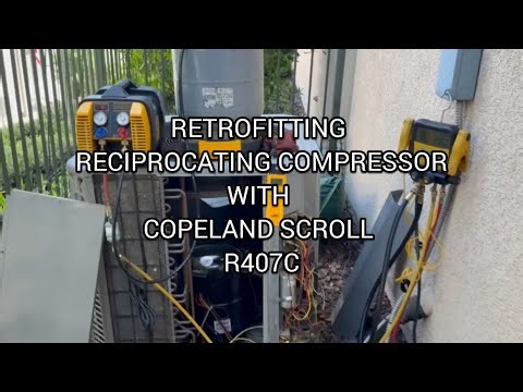 Retrofitting Reciprocating Compressor with new Copeland Scroll Compressor using R407C #HVAC