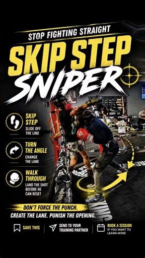 Skip Step Sniper 🎯 TAKE THE ANGLE #boxing #footwork #boxingtraining #sparring