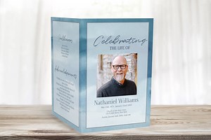 Editable Funeral Program Template for Man | Obituary Template | Simple Blue Celebration of Life Program Template | C130 - Etsy