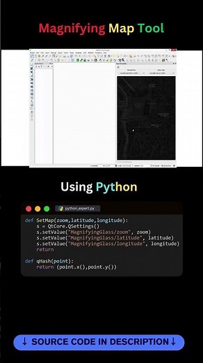 Magnifying Map Tool Using Python | PyQGIS Map Canvas Zoom #coding #programming #maptiler #python