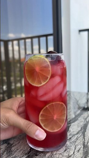 Cherry limeade is so refreshing and so easy to make #fyp #recipe #drink #lemonade #beverage