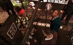 YouTube star KSI kept apart from opponents by cage for first face-off ahead of 2v1 boxing return