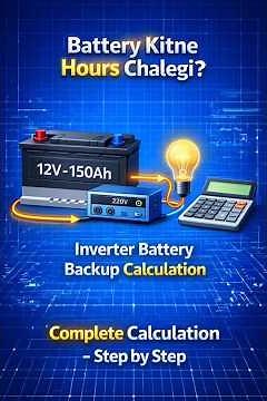 Battery Backup Time Calculation | Inverter, UPS & Solar System (5 Simple Steps) ⚡🔋