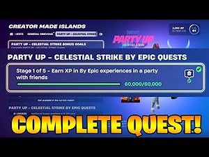 How to EASILY Complete Party Up - Celestial Strike By Epic Quests in Fortnite locations Quest!