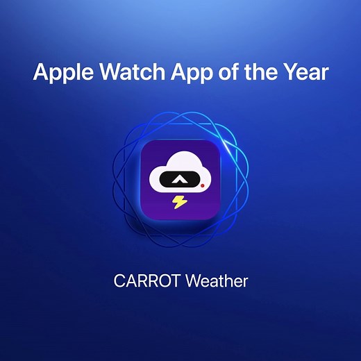10K views · 62 reactions |  Carrot Weather is our 2021 Apple Watch App of the Year because it optimizes its best-in-class forecasts (and the sarcastic character behind it) for your wrist: apple.co/aoty-carrotwatch #AppStoreAwards | App Store | Facebook