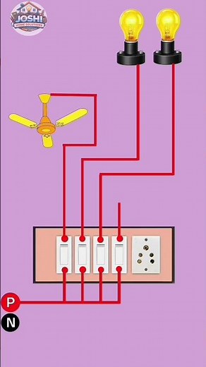 4 switch 1 socket conection #electrical #electric #shots
