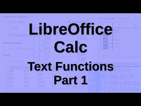 LibreOffice Calc - Text Functions Part 1
