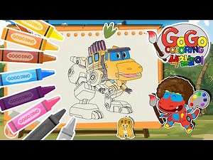 🎨고고컬러링🎨 스피노 색칠하기 | 고고색칠놀이 | 🌈알록달록 | gogo coloring | color painting | 고고다이노 | gogodino | 색칠공부 | 공룡탐험대