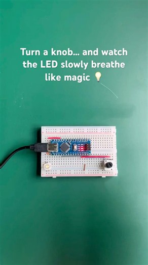 Watch This LED Smoothly Fade With a Potentiometer!💡#shorts #arduino #tech