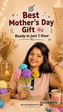 Best Mother’s Day Gift 🌸 - Ready in just 1 Hour” #beginnercrochet #easycrochet #mothersdaygift