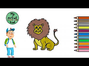 How to Draw a Lion - Easy drawing, painting and coloring