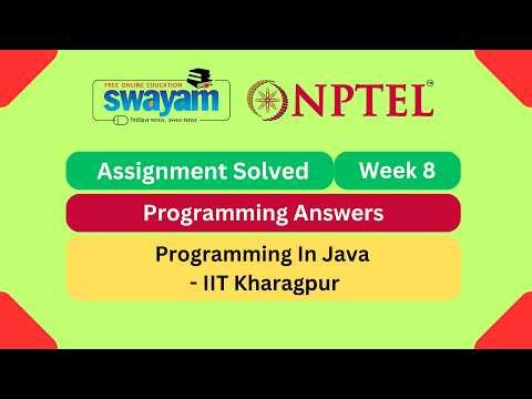 Programming In Java Week 8 | Programming Assignment | My Swayam | #nptel #nptel2026 #myswayam
