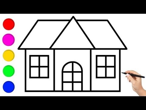 How To Draw and Colour a House ||🏠 Step By Step || Easy Drawing ||