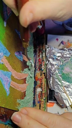 Modelling paste with eyeshadow, 3D painting! 🎨✨ #Art #Painting #Eyeshadow #Creation #modellingclay