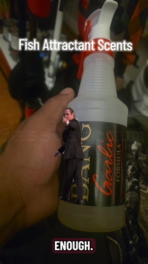 This is BANG Garlic fish attractant in the bottle 👀🔥not the can. This stuff is serious! And let me tell you right now — it’s ONLY worth it if you’re strong enough. Because this isn’t the cute little spray-can mist. This isn’t the “light scent boost.” This is the bottle. And the bottle hits DIFFERENT. You crack that seal and instantly your boat, your truck, your hoodie, your hands, your SOUL — smells like straight up predator mode. 🧄🐟 This isn’t for casual weekend dabblers. This is for angler