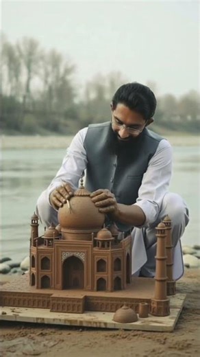 Taj Mahal from River Clay ASMR Clay Art #shorts