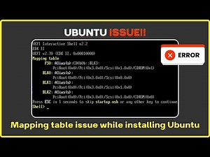 Fix Ubuntu 20 Boot Error: UEFI Shell Mapping Table FSO Alias Issue | Startup-nsh Problem