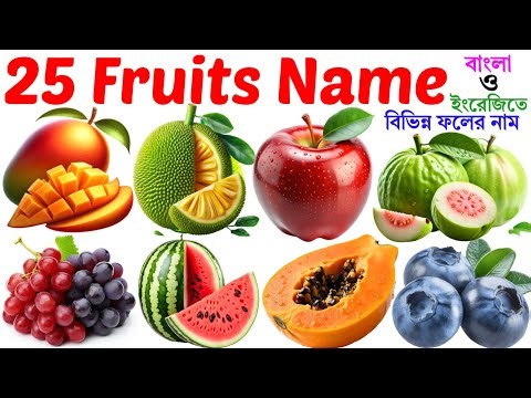 Fruits Name Bengali to English | Learning 20 Fruits Names | Fruits Name Vocabulary & Kindergarten