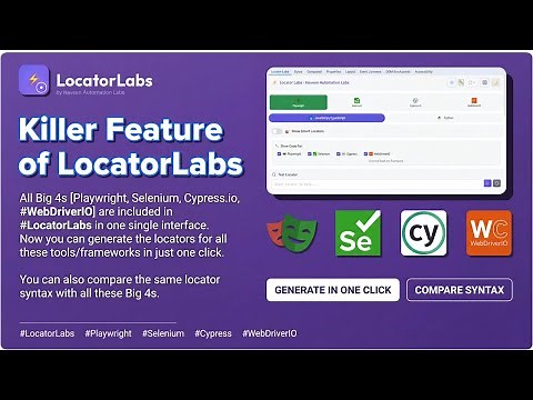 Killer Features Of Locator Labs - All Big 4s [Playwright, Selenium, Cypress, WebDriverIO]-All In One