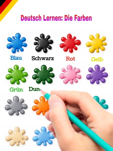 Deutsch Lernen: die Farben #deutschlernen #deutschsprache #germanvocabulary #deutschfüranfänger #lernontiktok