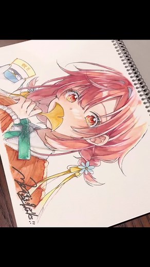 コピックで女の子を描くスケッチブックメイキング