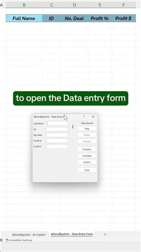 How to enter data in Excel using the data entry form! #excel #spreadsheets #dataentry