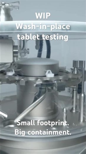 Wash in place tablet testing machine with containment OEB level 5
