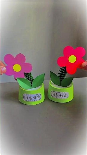 paper spring flowers, easy and fun let's make them with the kids. #shorts #crafts #craftidea #art