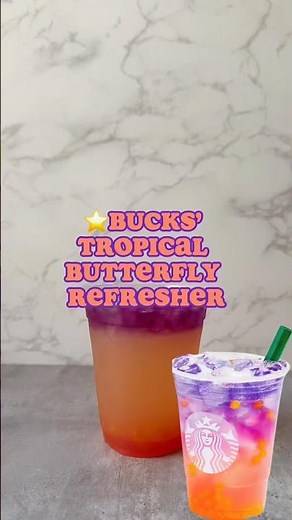 how to make starbucks tropical butterfly refresher #drinksathome #shortsrecipe #starbucksdupe