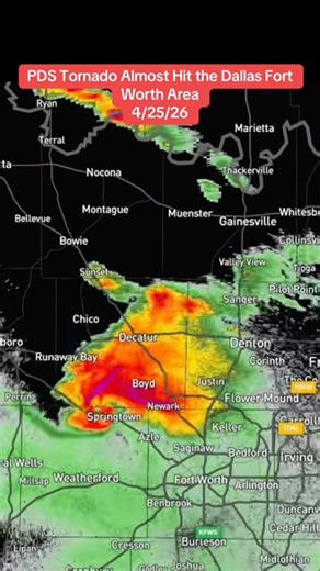 Y'all... we were THIS close to a nightmare in theDFW metro last night (April 25, 2026). #DFWTornado