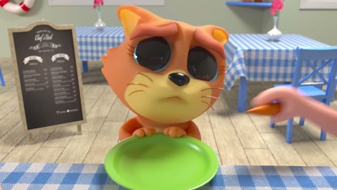 Picky Kitty - The Feed The Kitty His Veggies Before He Flips His Plate Game by Goliath