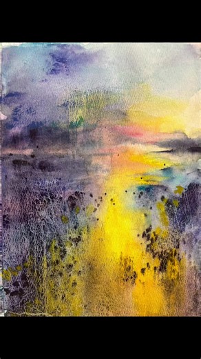 Quick semi-abstract watercolor landscape practice. #fyp #abstractart #watercolor #painting #art