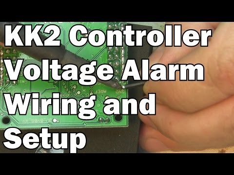 KK2 Multicopter Controller board- wiring and setting up voltage alarm