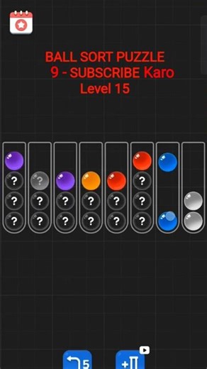 Color Sorting solution /Level 15/ Ball Sort Puzzle Fun Gameplay #shorts #gaming #gameplay #virlshort
