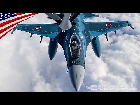 Japanese F-2 & US F/A-18 Fighter Jets Joint Maritime Strike Mission Training