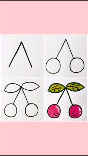 How to draw a cherry 🍒 #drawing #drawingtutorial #youtubeshorts #viral #cherry #howtodraw #treanding