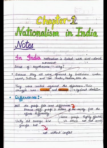 Nationalism in India / Chapter 2 History / Class 10th Complete notes