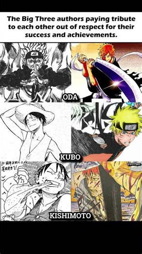 When Legends Pay Tribute to Legends🔥🫂| Oda | Kubo | Kishimoto #onepiece #naruto #bleach #shorts #fyp
