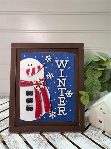 Snowman Winter Sign Insert for Interchangeable Frame - Etsy