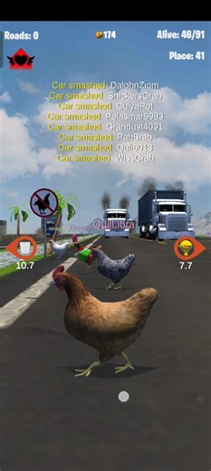 Chicken Royale Crazy Road Run 😂 | Funniest Gameplay #shorts