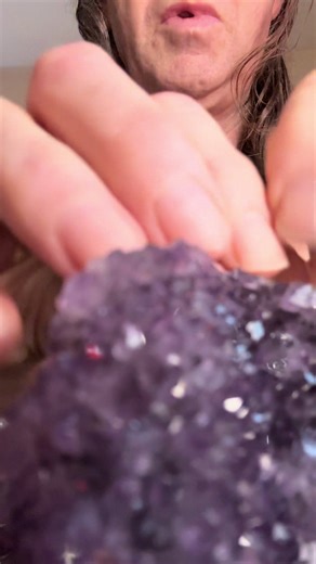 Tapping Sounds on a Sparkly Amethyst Geode
