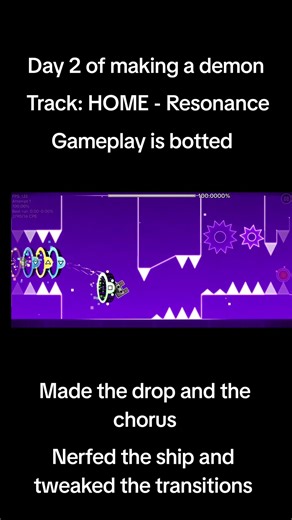 #gd #geometrydash #geometrydashlevel Vaporwave DAY 2 (I lwk got mad while botting the lvl)