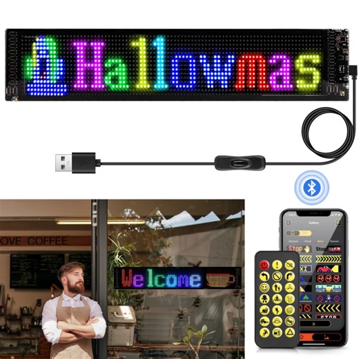 NEW Style Smart Matrix Pixel LED Display Panel Flexible Advertising Sign Screen With Bluetooth APP Control Customize Animation | Lazada PH