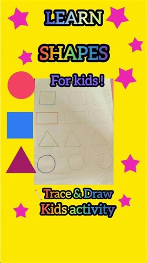 Learn Shapes for Kids | Trace & Draw Fun Activity ✏️⭐#learnshapes #shorts #funlearning