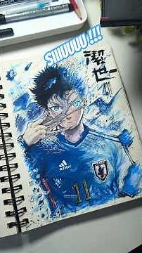 Drawing Isagi from blue lock 😳with water colour #isagiyoichi #fifaworldcup2026 #bluelock #shorts